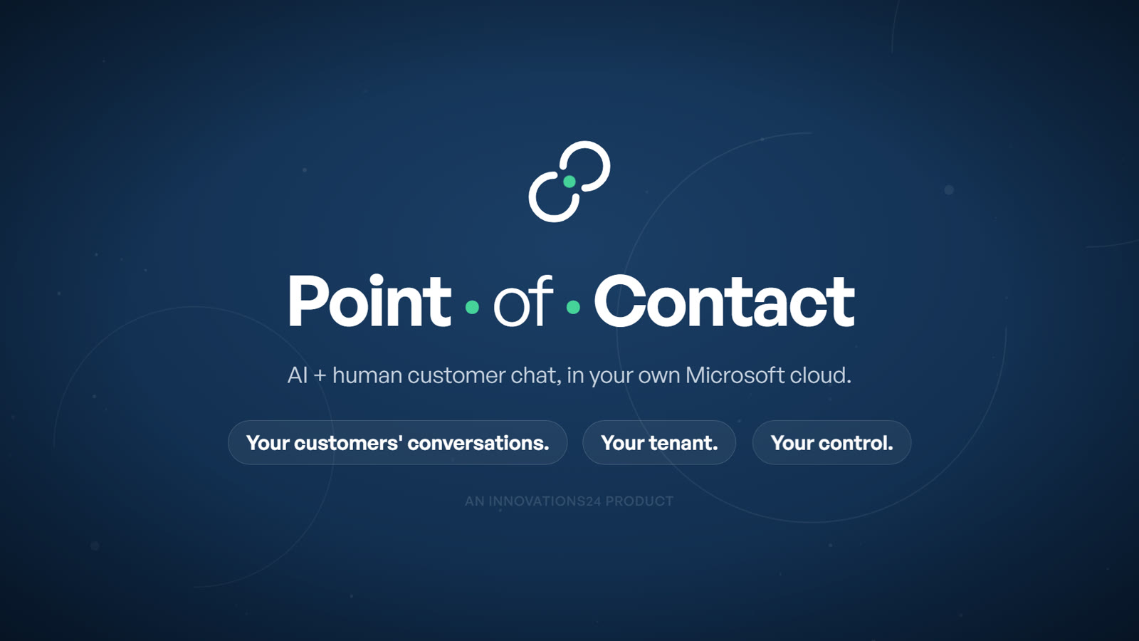 Title frame of the Point of Contact product video